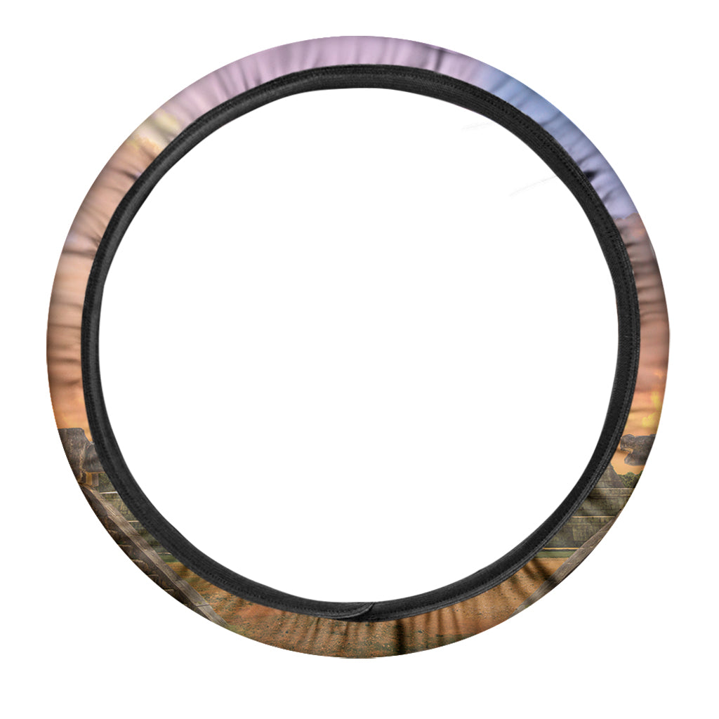 Mayan Civilization Print Car Steering Wheel Cover
