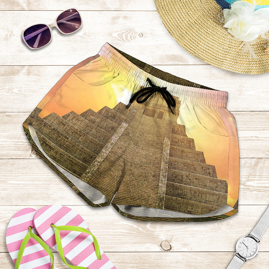 Mayan Civilization Print Women's Shorts