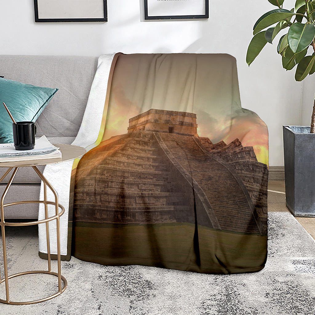 Mayan Pyramid Print Blanket