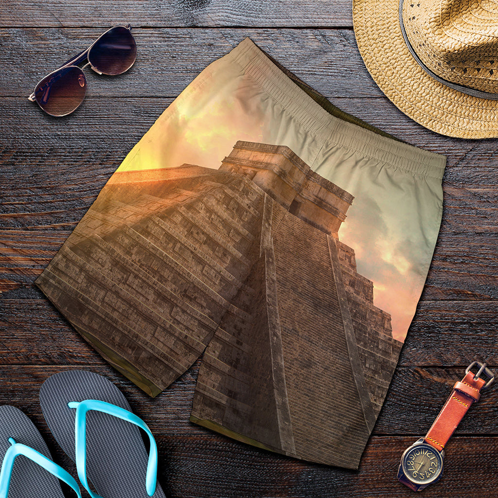 Mayan Pyramid Print Men's Shorts