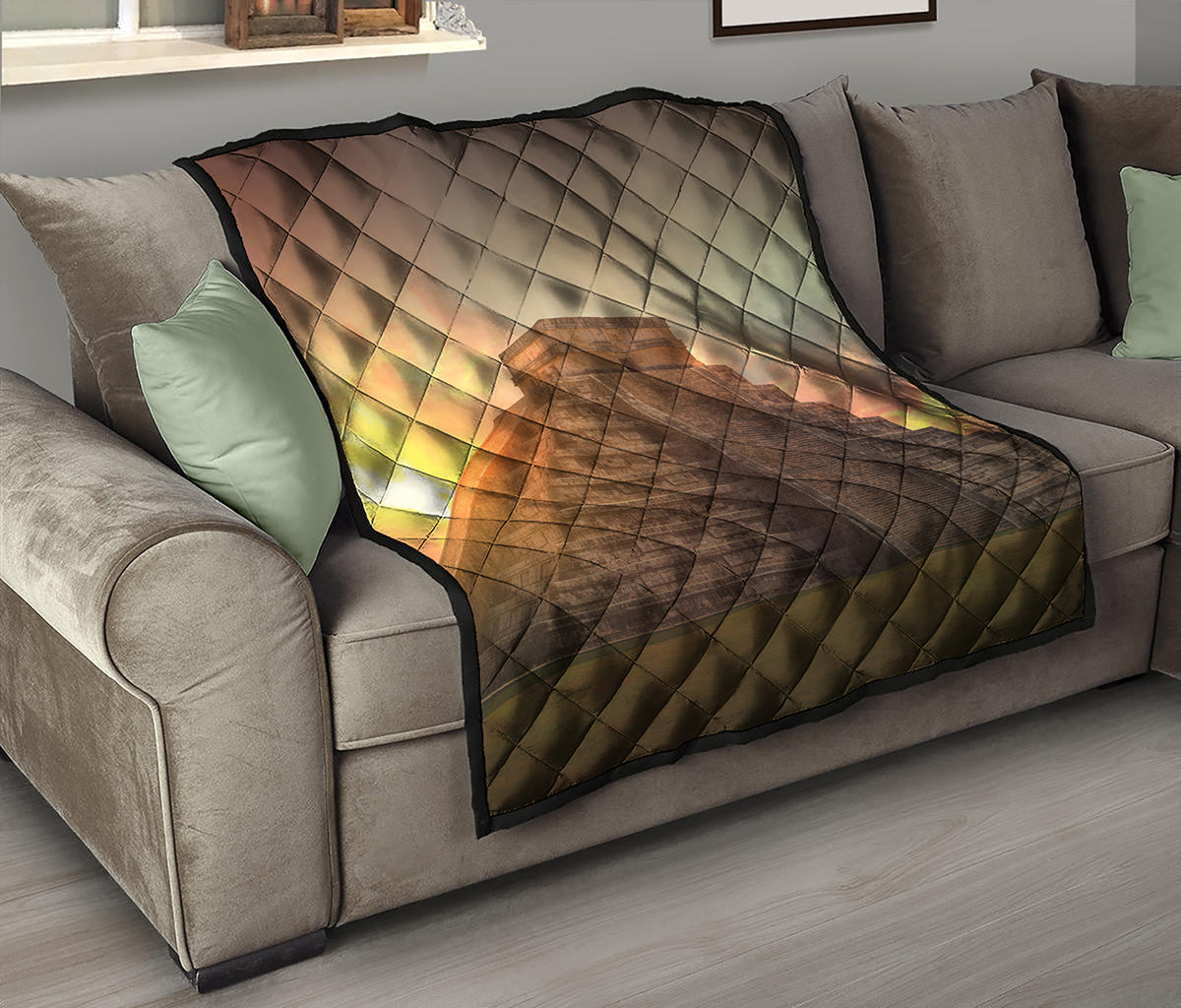 Mayan Pyramid Print Quilt