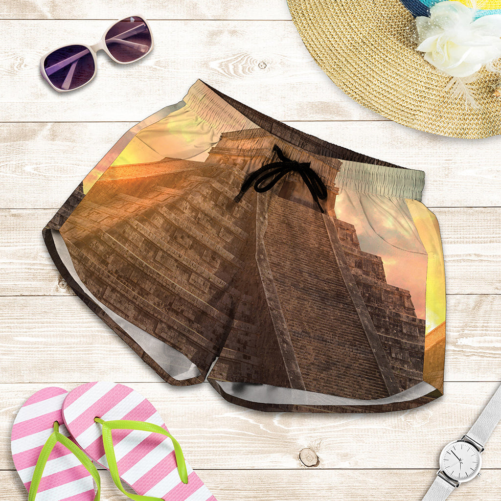 Mayan Pyramid Print Women's Shorts