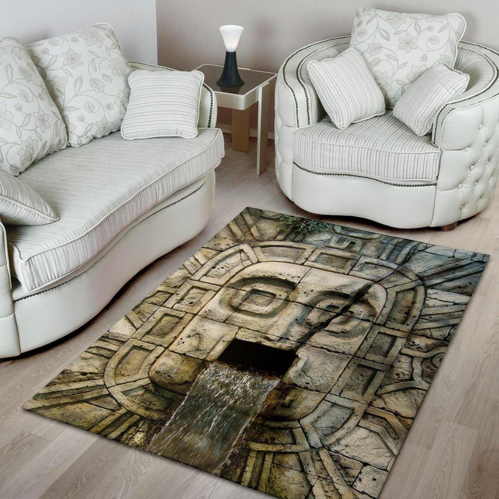 Mayan Stone Print Area Rug