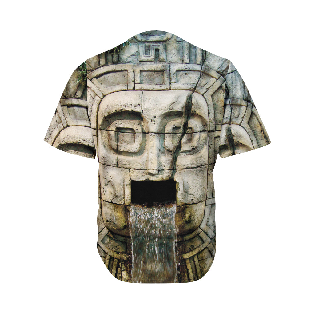 Mayan Stone Print Men's Baseball Jersey