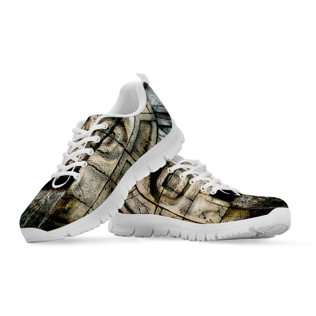 Mayan Stone Print White Sneakers