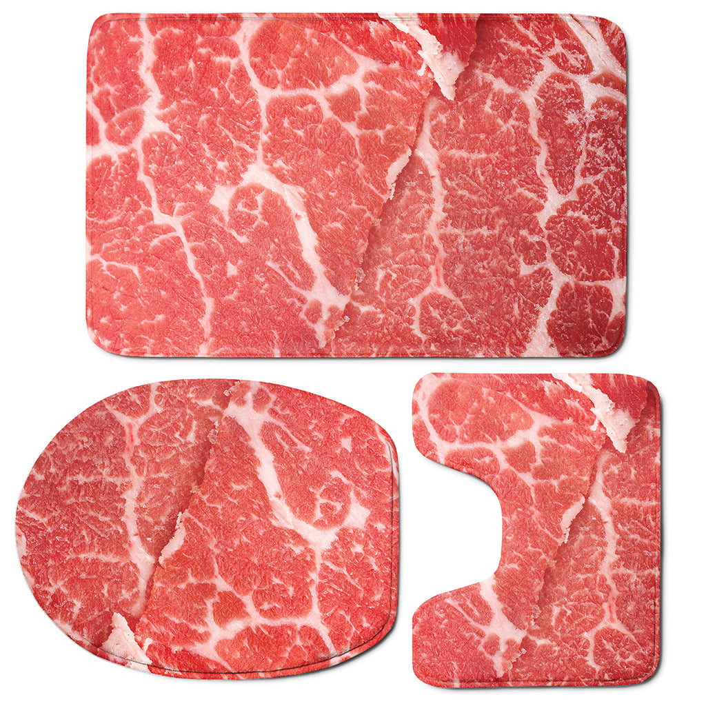 Meat Print 3 Piece Bath Mat Set