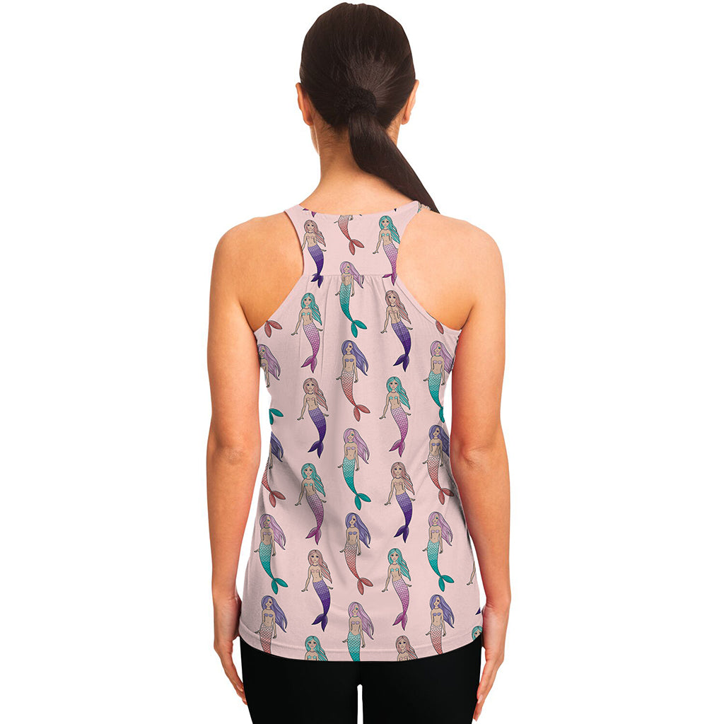 Mermaid Girls Pattern Print Women's Racerback Tank Top