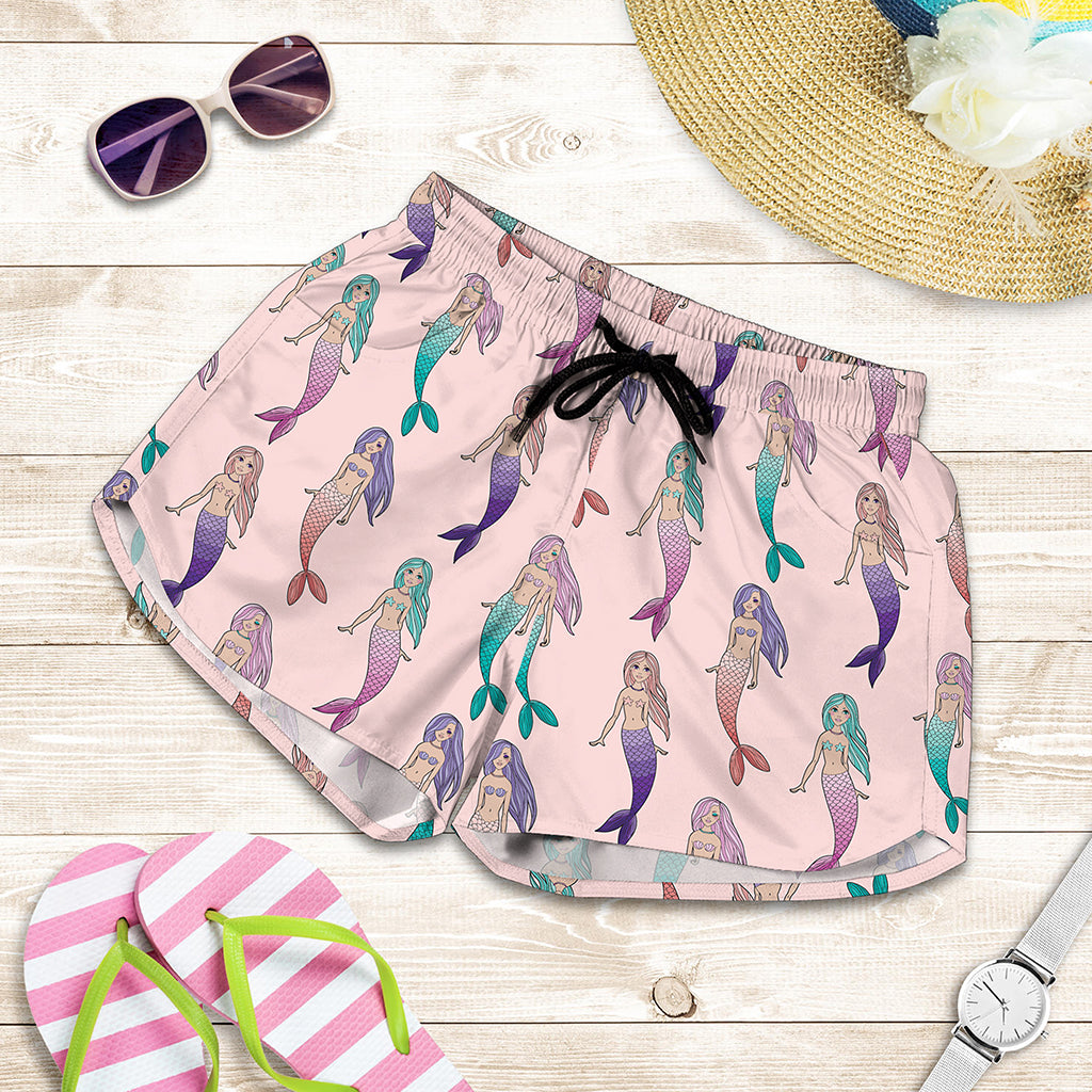 Mermaid Girls Pattern Print Women's Shorts