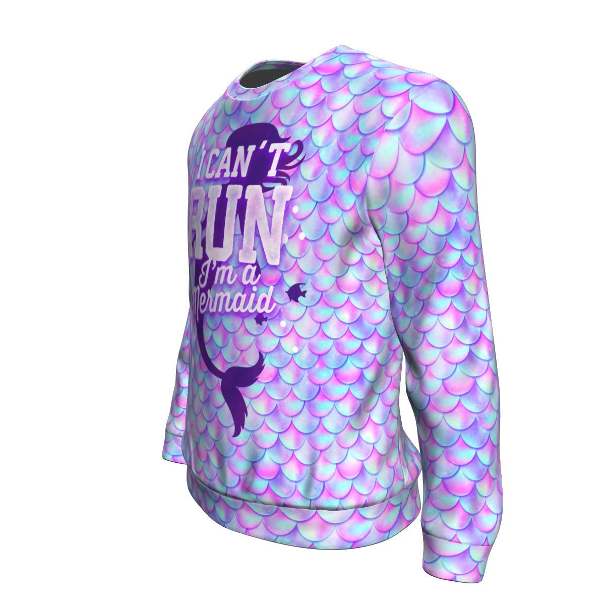 Mermaid Scales I Can't Run I'm A Mermaid Unisex Crewneck Sweatshirt GearFrost
