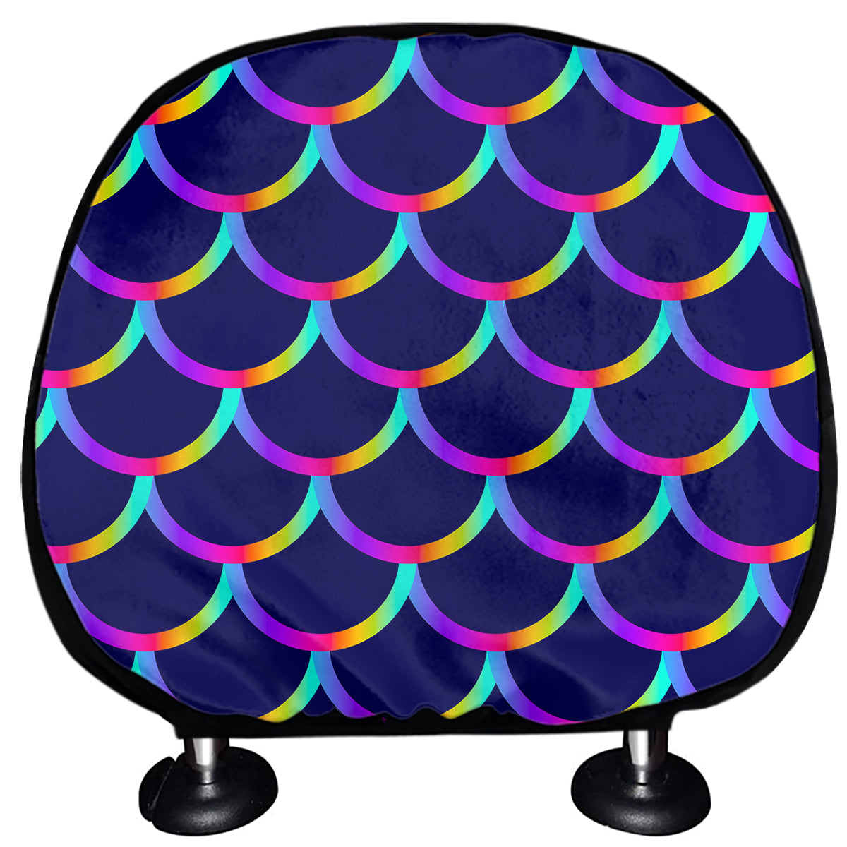 Mermaid Scales Pattern Print Car Headrest Covers