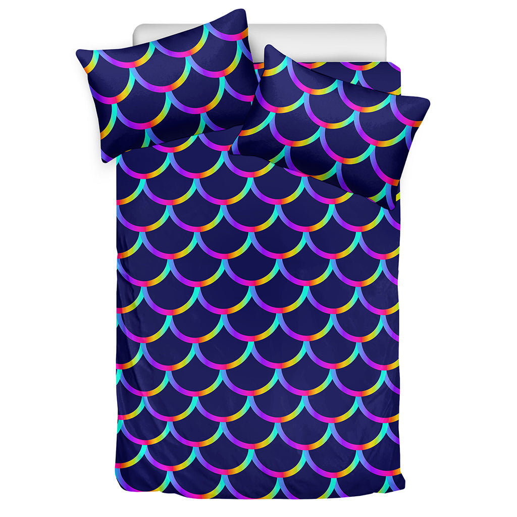 Mermaid Scales Pattern Print Duvet Cover Bedding Set