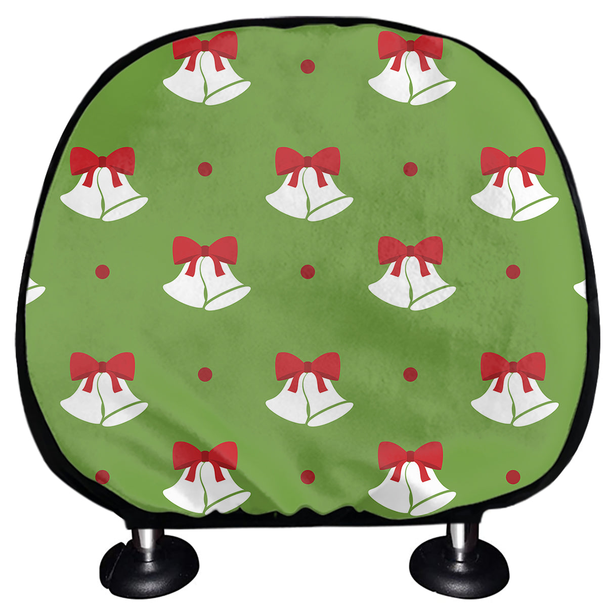 Merry Christmas Bells Pattern Print Car Headrest Covers