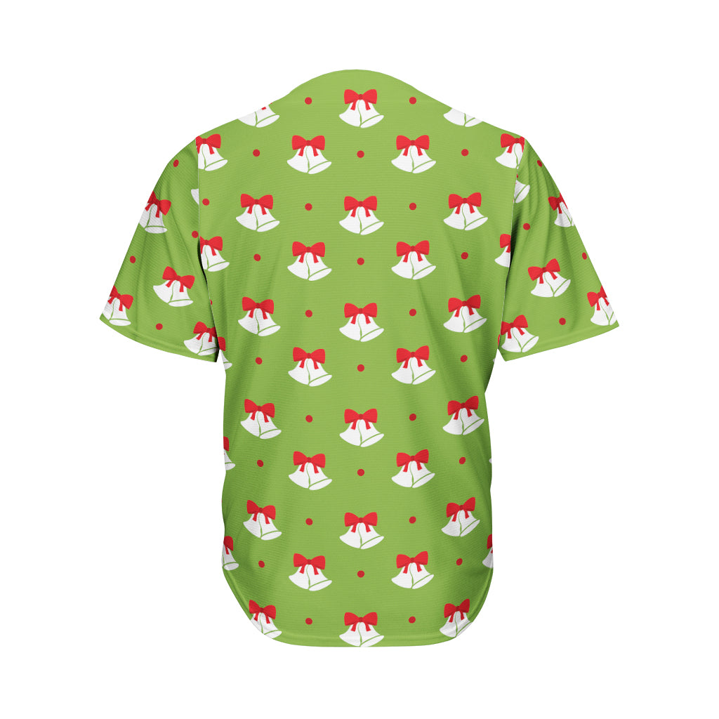 Merry Christmas Bells Pattern Print Men's Baseball Jersey