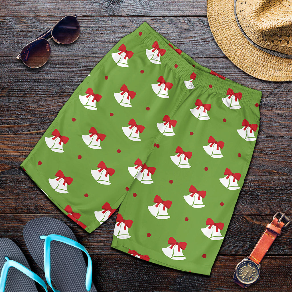 Merry Christmas Bells Pattern Print Men's Shorts