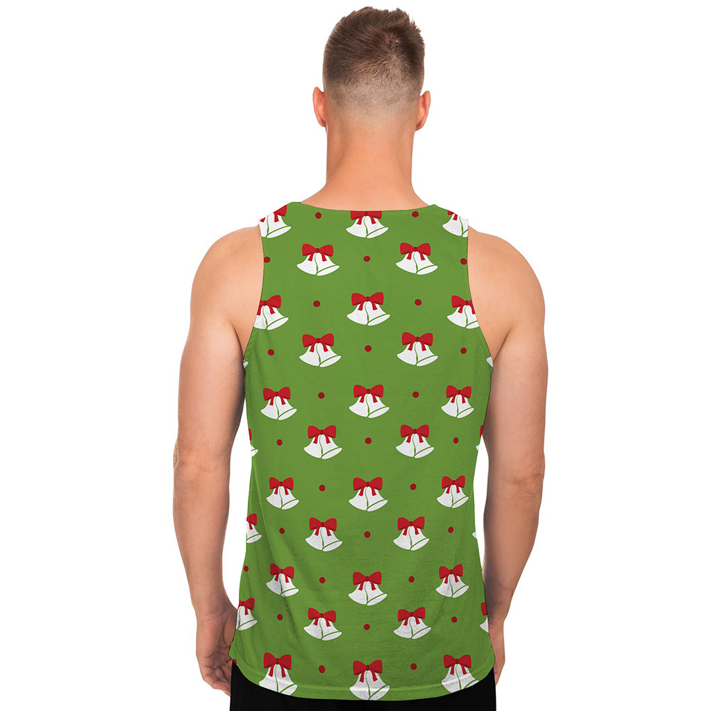 Merry Christmas Bells Pattern Print Men's Tank Top