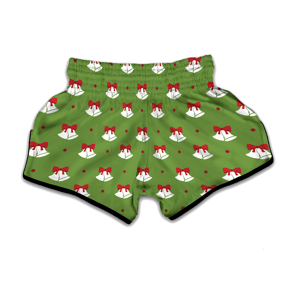 Merry Christmas Bells Pattern Print Muay Thai Boxing Shorts