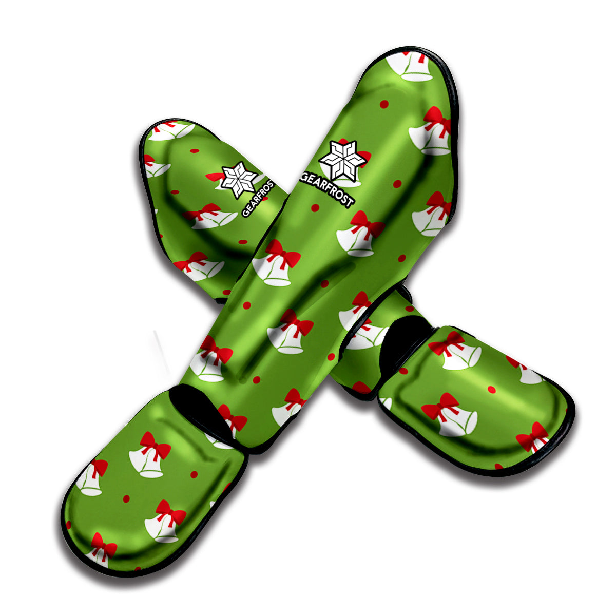 Merry Christmas Bells Pattern Print Muay Thai Shin Guard