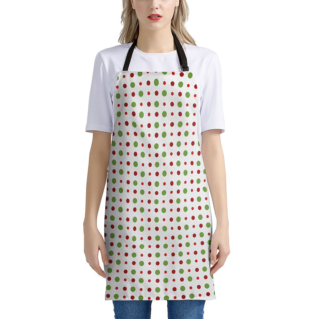 Merry Christmas Dots Pattern Print Apron