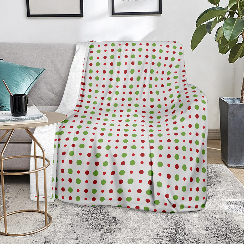 Merry Christmas Dots Pattern Print Blanket