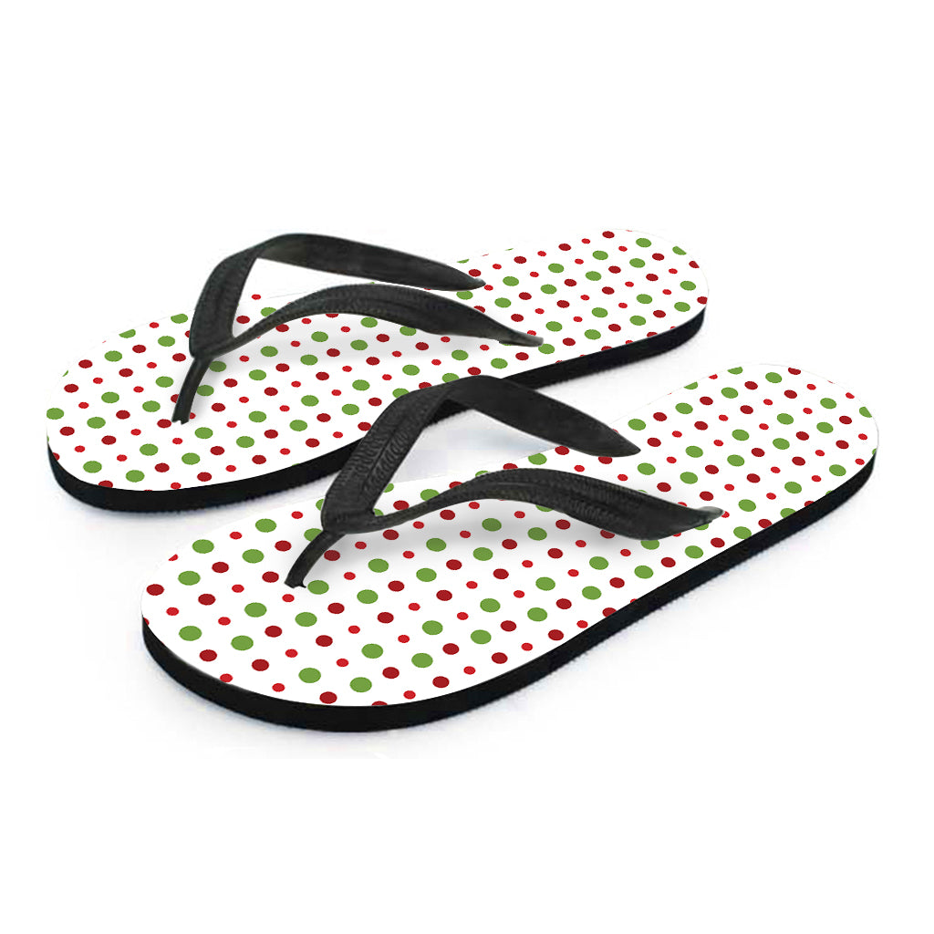 Merry Christmas Dots Pattern Print Flip Flops