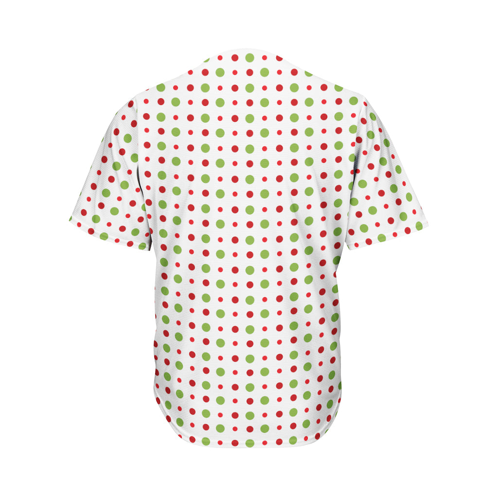Merry Christmas Dots Pattern Print Men's Baseball Jersey