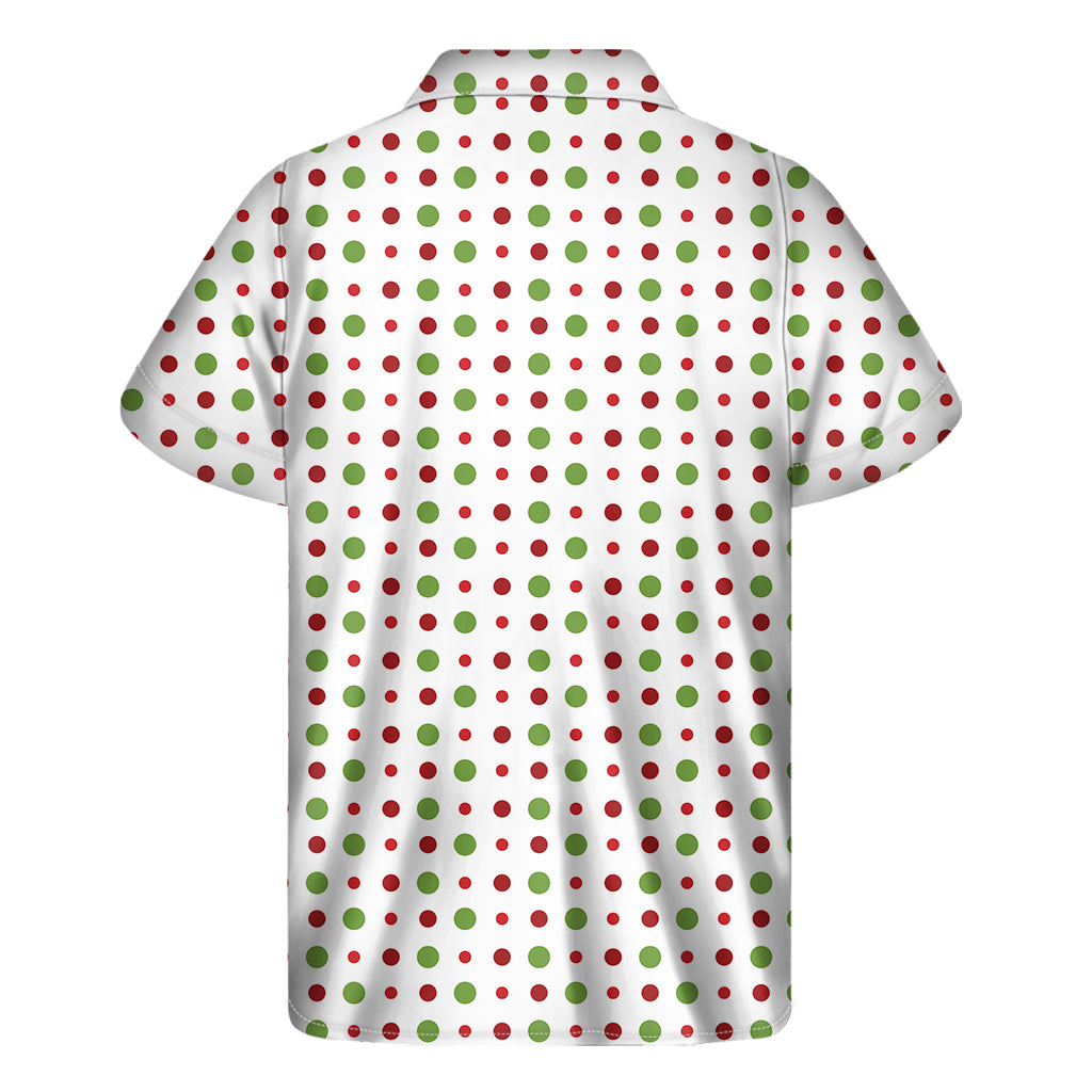 Merry Christmas Dots Pattern Print Men's Short Sleeve Shirt