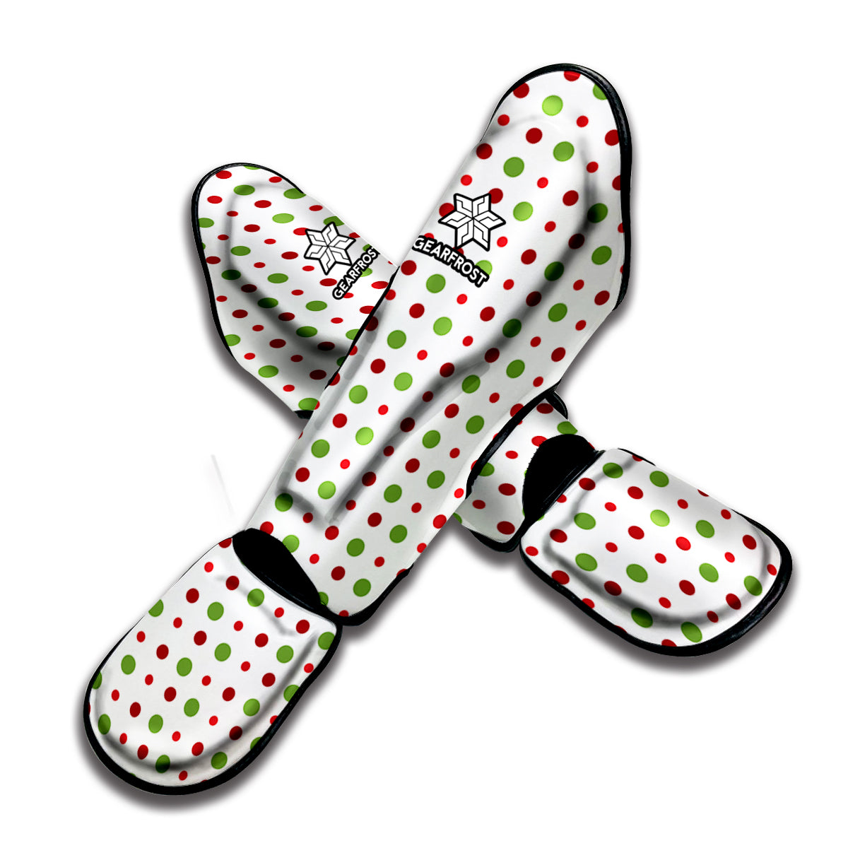 Merry Christmas Dots Pattern Print Muay Thai Shin Guard