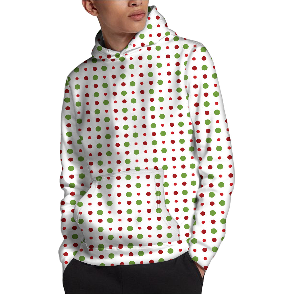 Merry Christmas Dots Pattern Print Pullover Hoodie