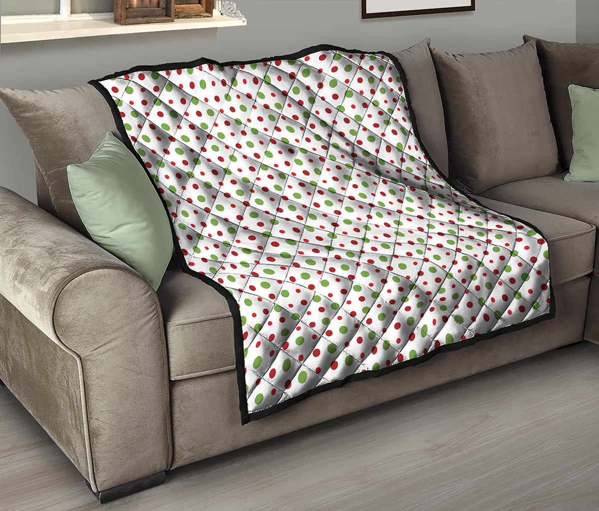 Merry Christmas Dots Pattern Print Quilt