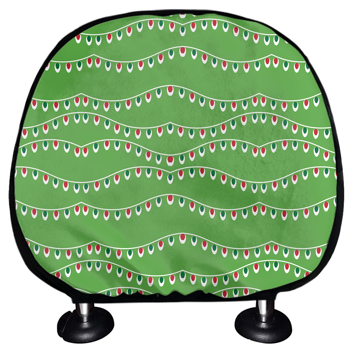 Merry Christmas Lights Pattern Print Car Headrest Covers
