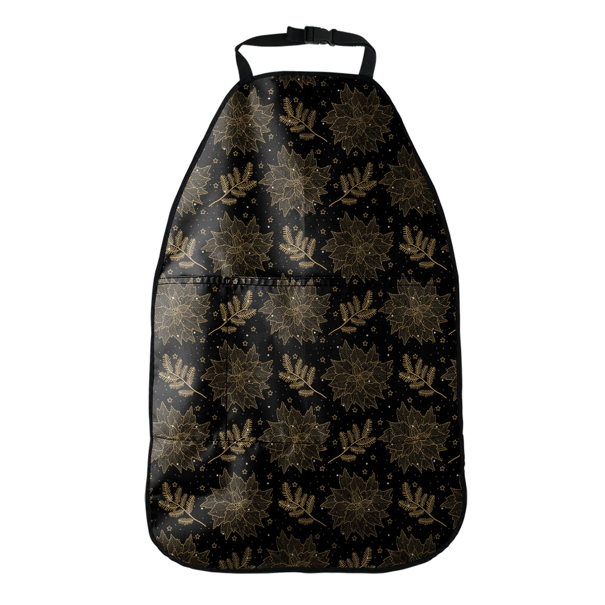 Merry Christmas Poinsettia Pattern Print Car Seat Organizers