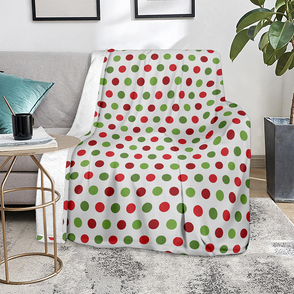 Merry Christmas Polka Dot Pattern Print Blanket