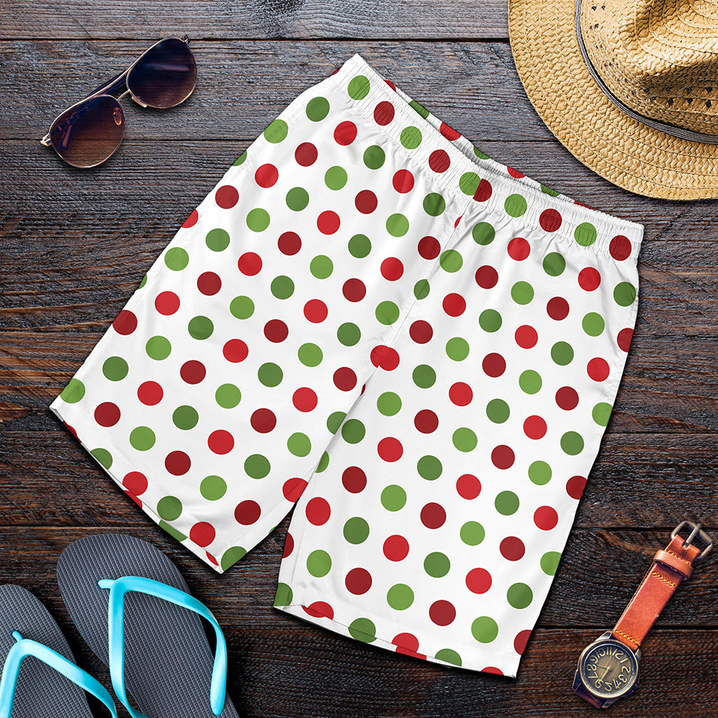 Merry Christmas Polka Dot Pattern Print Men's Shorts