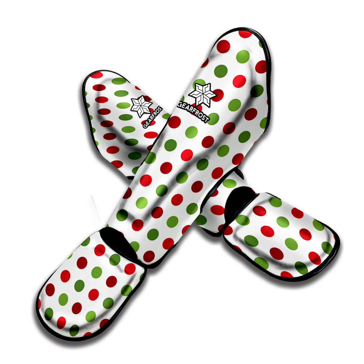 Merry Christmas Polka Dot Pattern Print Muay Thai Shin Guard