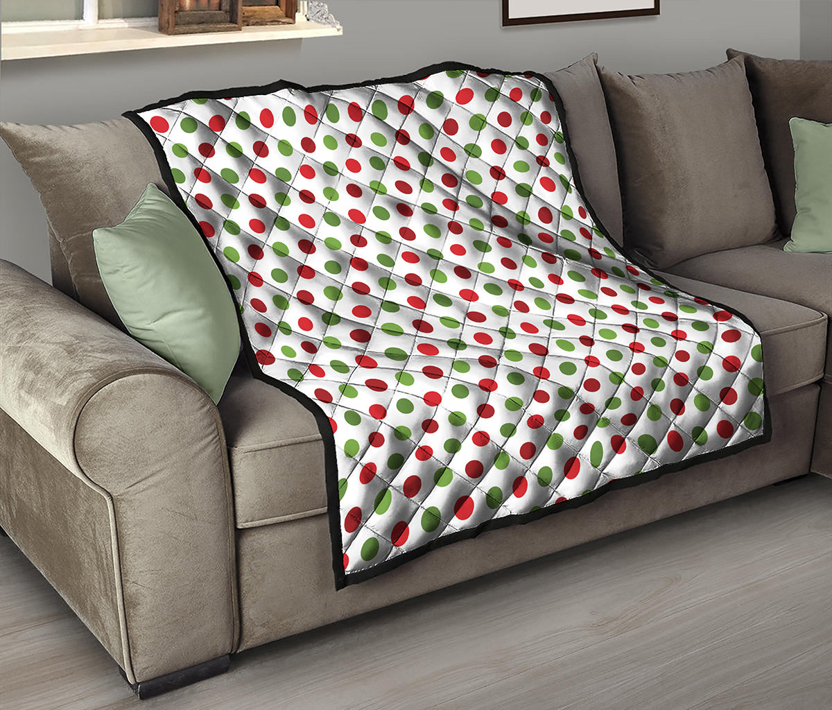 Merry Christmas Polka Dot Pattern Print Quilt