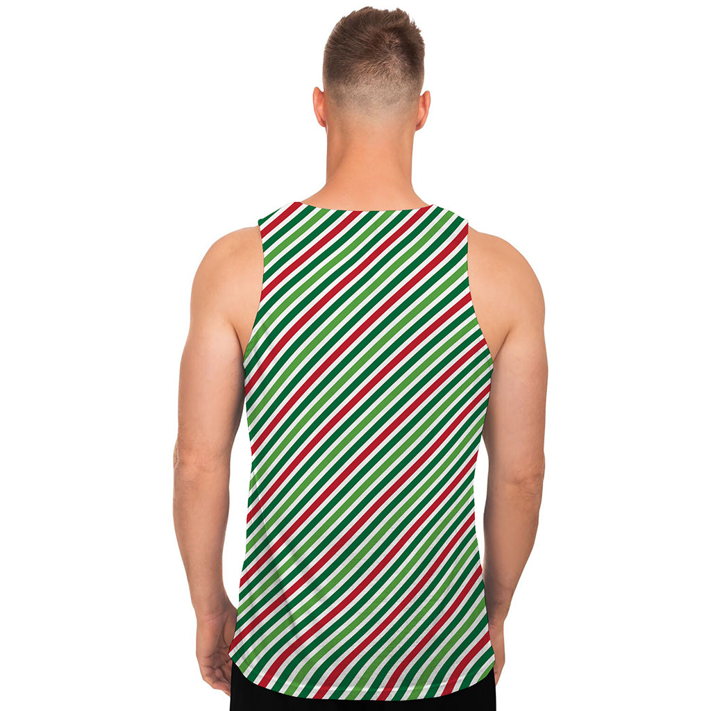Merry Christmas Stripes Pattern Print Men's Tank Top
