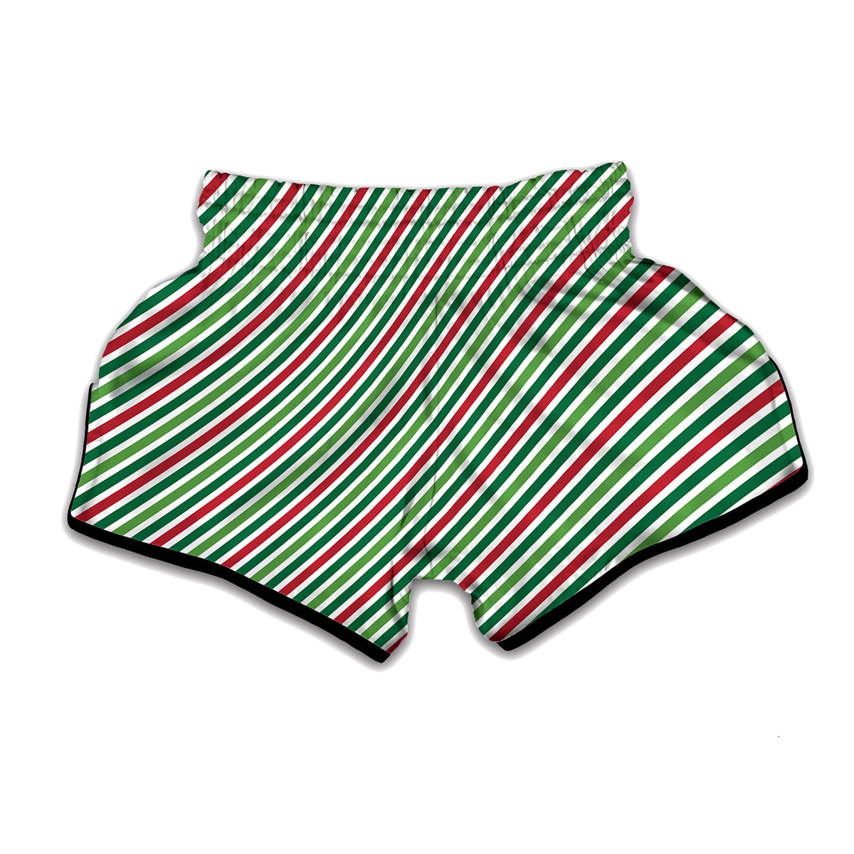 Merry Christmas Stripes Pattern Print Muay Thai Boxing Shorts