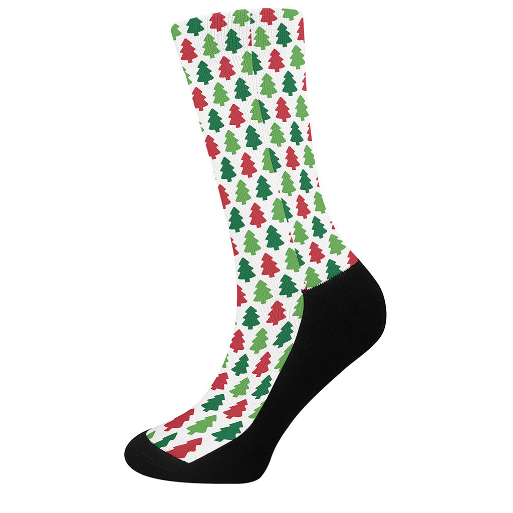Merry Christmas Tree Pattern Print Crew Socks