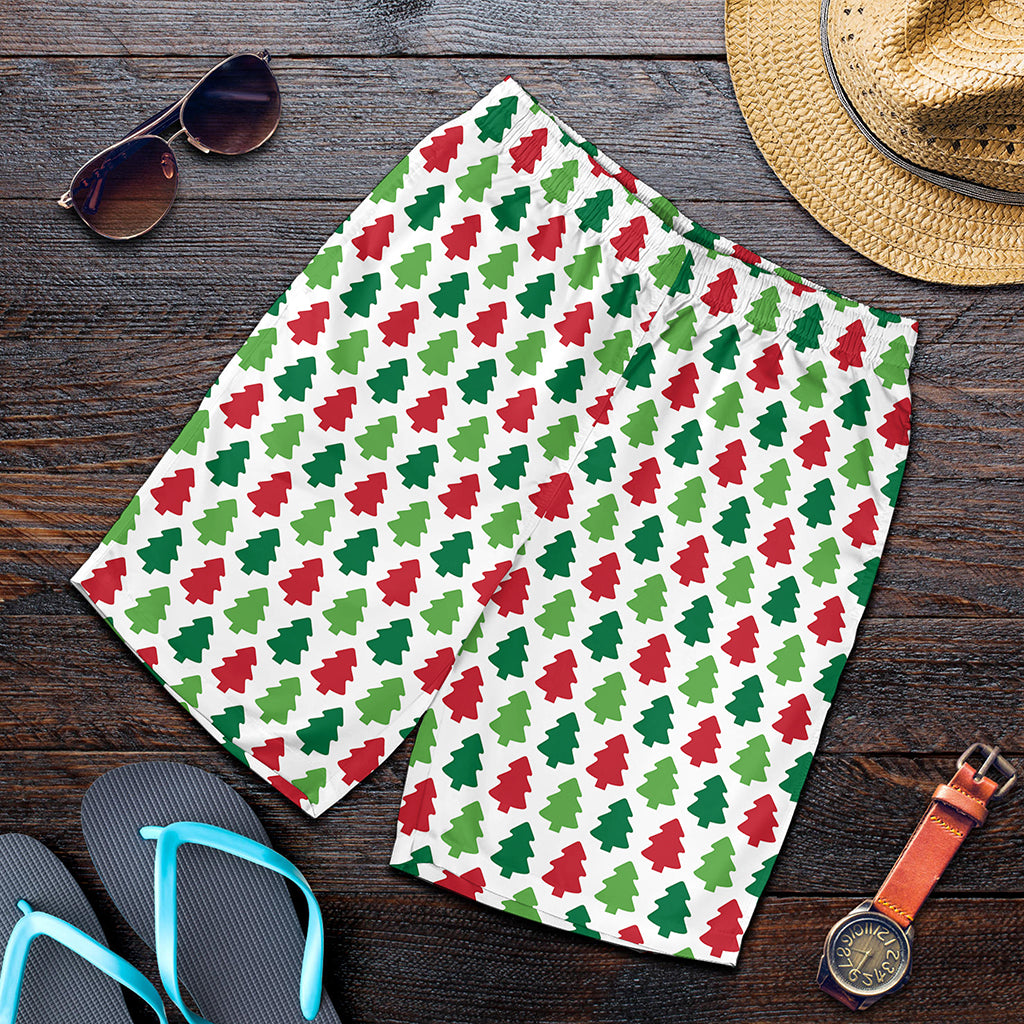 Merry Christmas Tree Pattern Print Men's Shorts