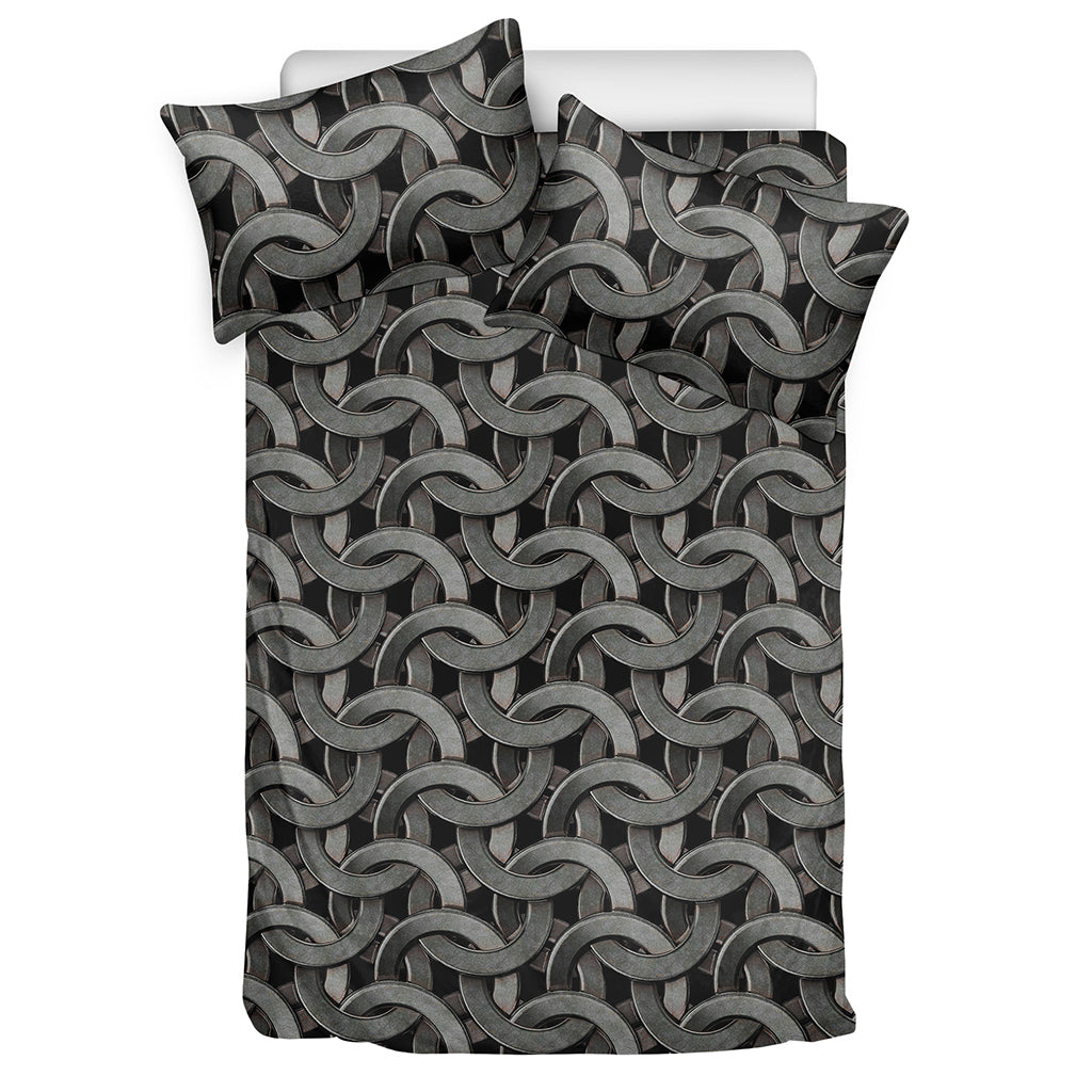 Metal Chainmail Pattern Print Duvet Cover Bedding Set