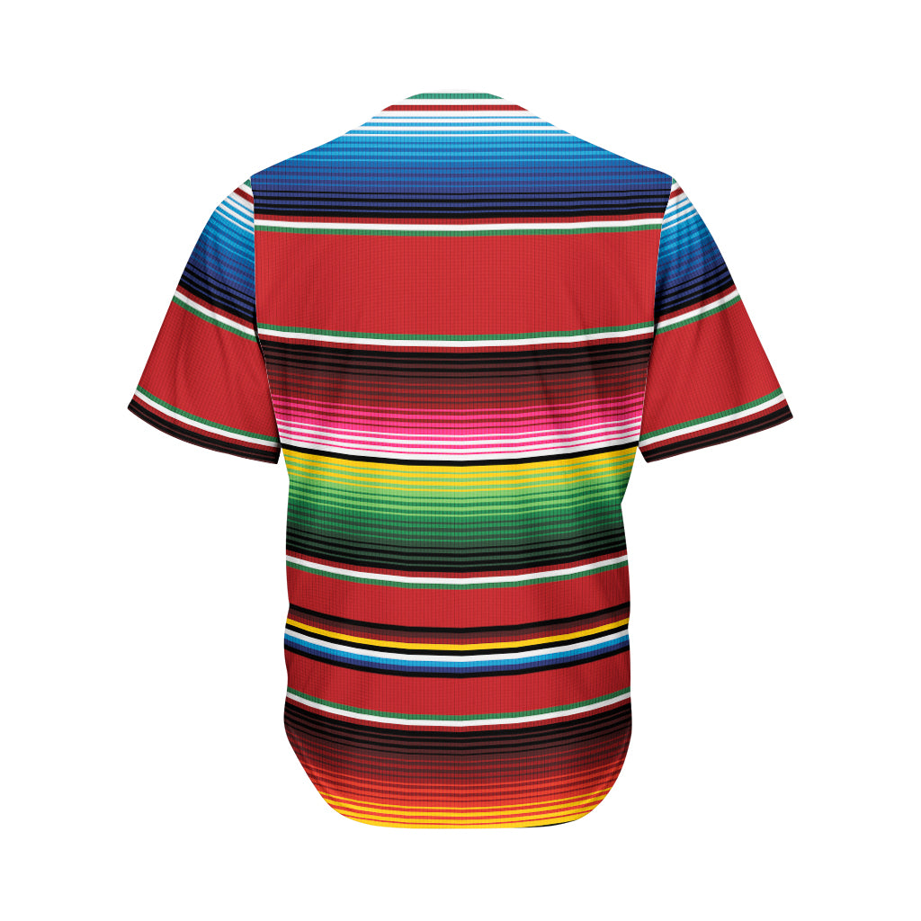 Mexican Serape Blanket Pattern Print Men's Baseball Jersey