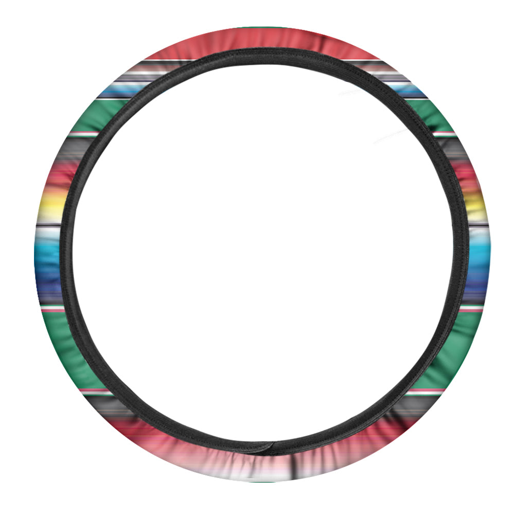 Mexican Striped Blanket Pattern Print Car Steering Wheel Cover