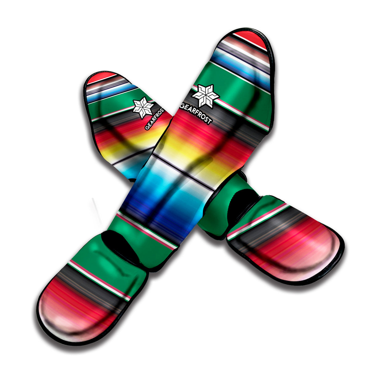 Mexican Striped Blanket Pattern Print Muay Thai Shin Guard