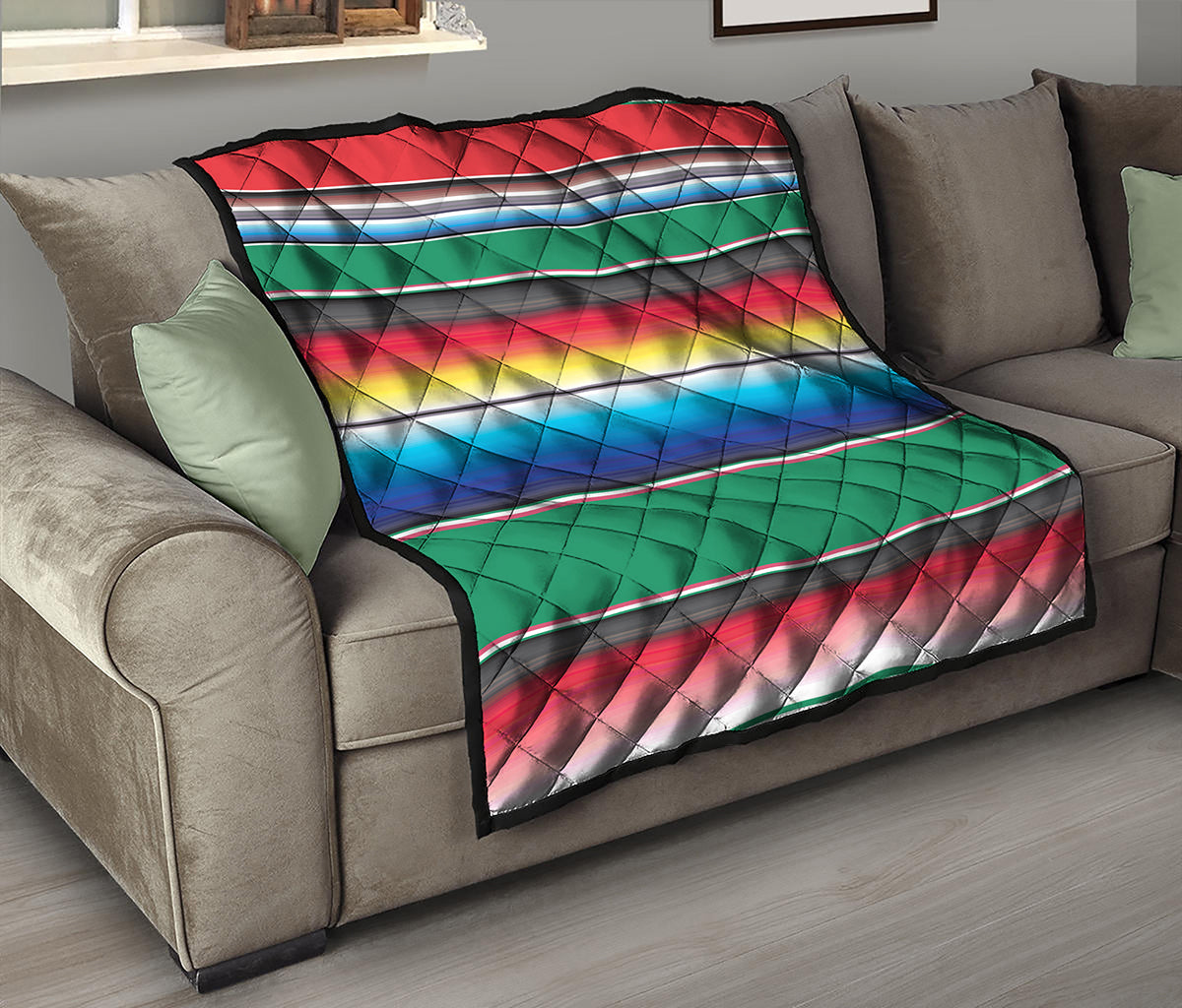 Mexican Striped Blanket Pattern Print Quilt