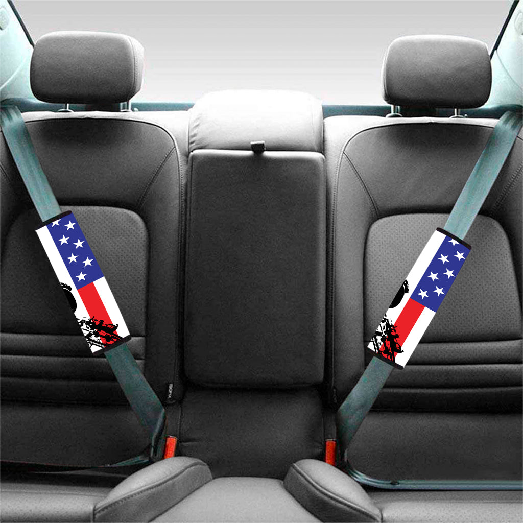 Military American Flag Print Car Seat Belt Covers