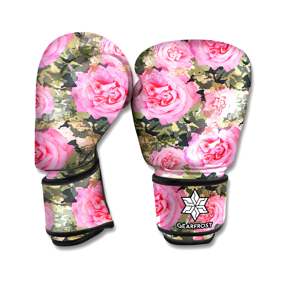 Military Camouflage Flower Pattern Print Boxing Gloves