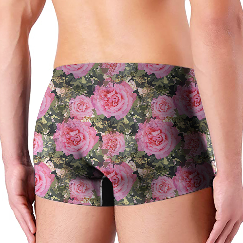 Military Camouflage Flower Pattern Print Men's Boxer Briefs