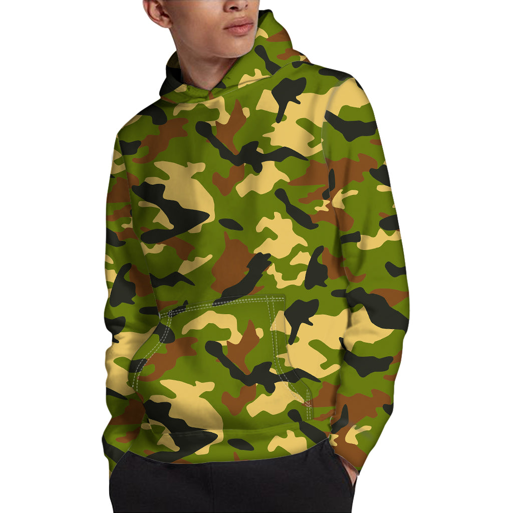 Military Camouflage Print Pullover Hoodie