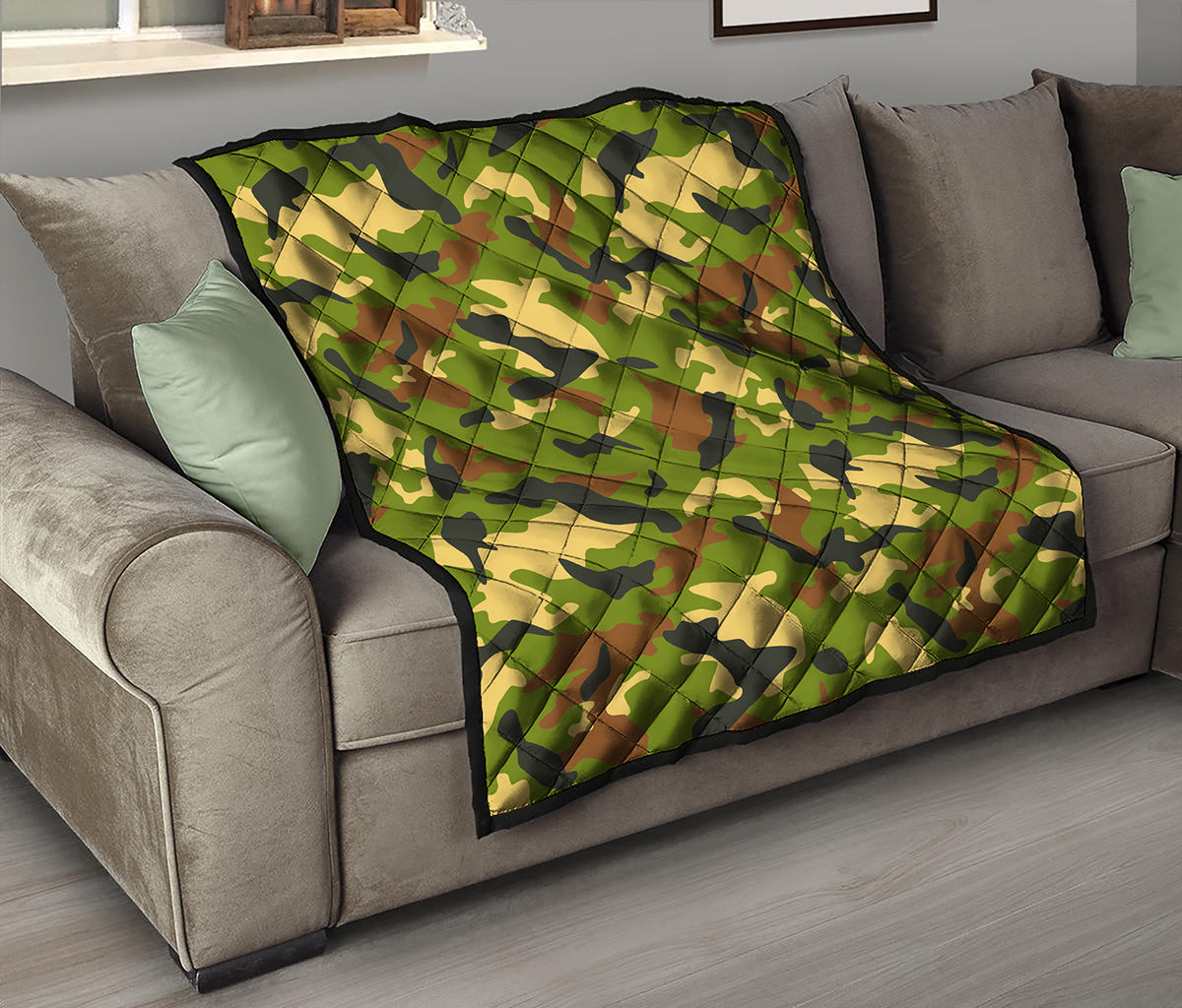 Military Camouflage Print Quilt