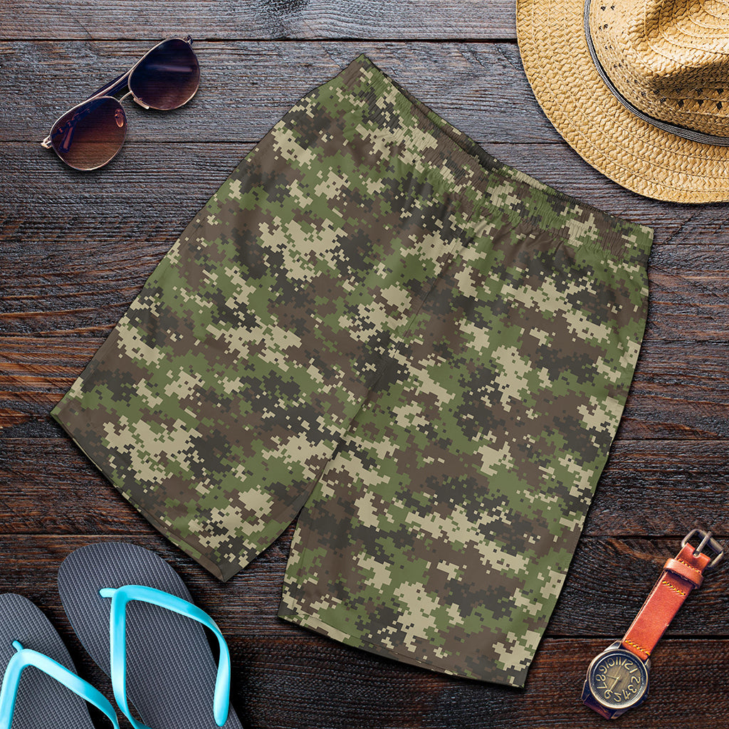 Military Digital Camo Pattern Print Men's Shorts